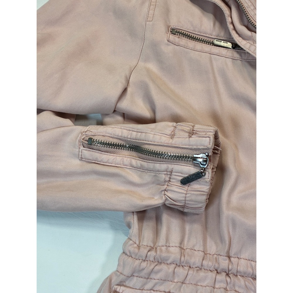 MAX Jeans XS Pink Tencel Utility Cargo Anorak Jacket Drawstring Lightweight - Picture 6 of 9